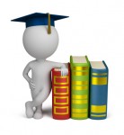 3d small people - graduate and books